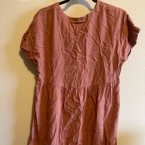 V neck, short sleeve, baby doll dress